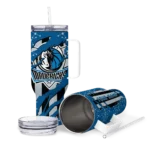 personalized dallas mavericks claw cut blue black curved tumbler best selling 1.webp