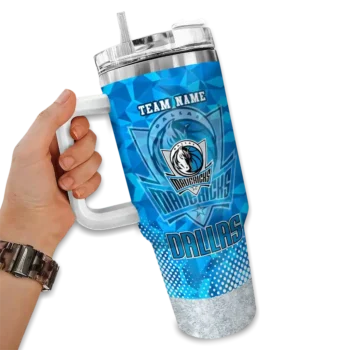 personalized dallas mavericks geometric prism blue curved tumbler fashion forward 1.webp