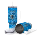 personalized dallas mavericks geometric prism blue curved tumbler best selling 1.webp