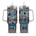 personalized dallas mavericks superman shield blue gray curved tumbler best selling 1.webp