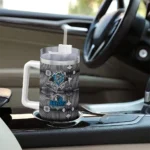 personalized dallas mavericks superman shield blue gray curved tumbler best selling 1.webp