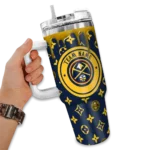 personalized denver nuggets bullseye drips blue curved tumbler best selling 1.webp