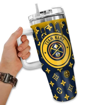 personalized denver nuggets bullseye drips blue curved tumbler fashion forward 1.webp