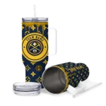 personalized denver nuggets bullseye drips blue curved tumbler best selling 1.webp