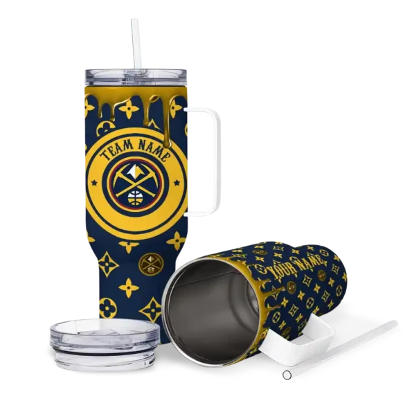 personalized denver nuggets bullseye drips blue curved tumbler high quality 1.webp