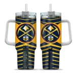 personalized denver nuggets chevron layers blue curved tumbler best selling 1.webp