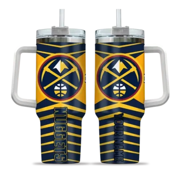 personalized denver nuggets chevron layers blue curved tumbler best selling 1.webp