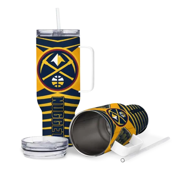 personalized denver nuggets chevron layers blue curved tumbler high quality 1.webp