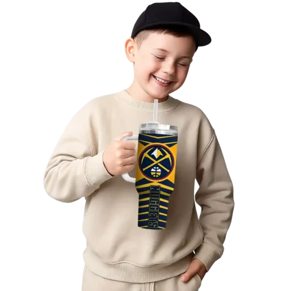 personalized denver nuggets chevron layers blue curved tumbler latest model 1.webp