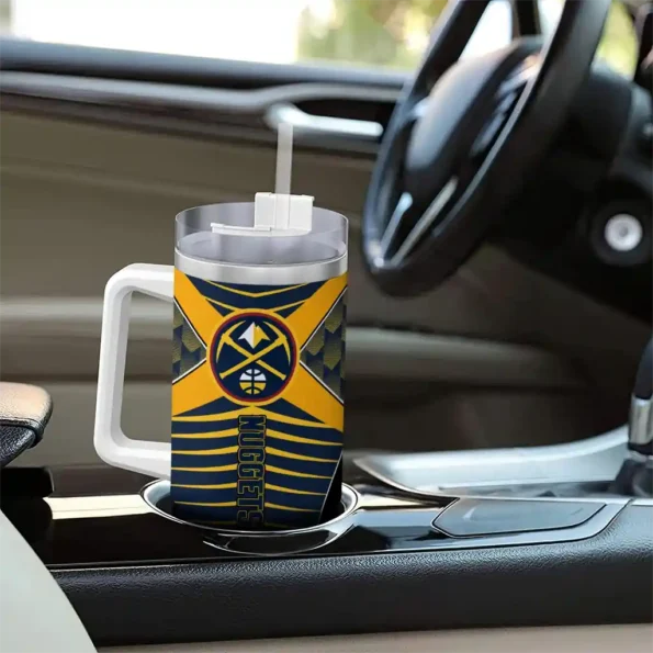 personalized denver nuggets chevron layers blue curved tumbler trendy 1.webp