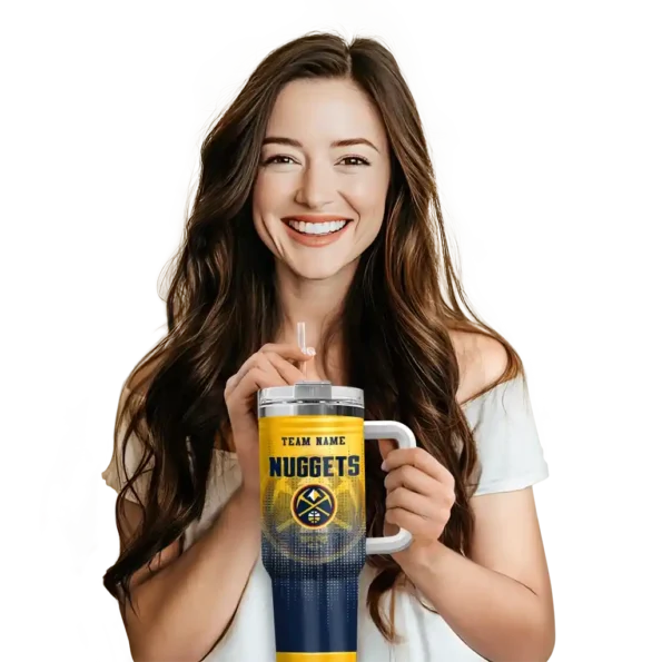 personalized denver nuggets gradient dots blue curved tumbler premium grade 1.webp