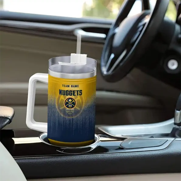 personalized denver nuggets gradient dots blue curved tumbler trendy 1.webp