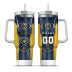 personalized denver nuggets hexagon armor blue curved tumbler best selling 1.webp
