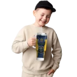 personalized denver nuggets hexagon armor blue curved tumbler best selling 1.webp