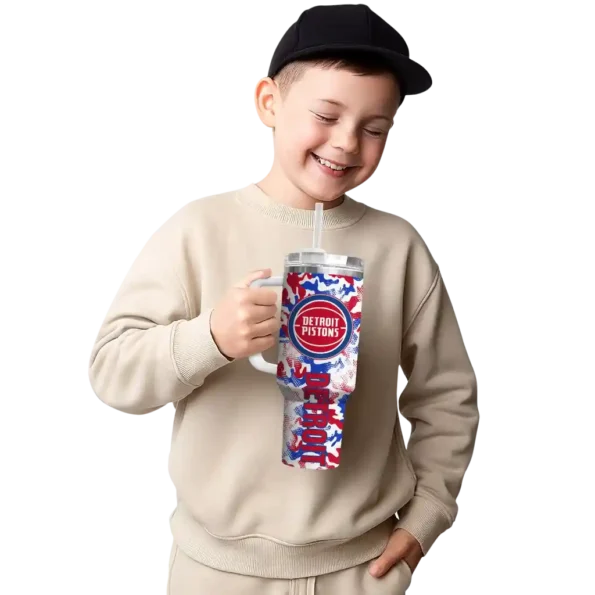 personalized detroit pistons camo mashup red white curved tumbler latest model 1.webp