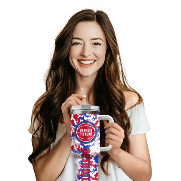 personalized detroit pistons camo mashup red white curved tumbler premium grade 1.webp