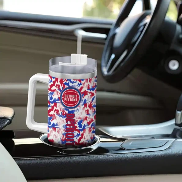 personalized detroit pistons camo mashup red white curved tumbler trendy 1.webp