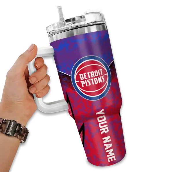 personalized detroit pistons chevron stripe red curved tumbler fashion forward 1.webp