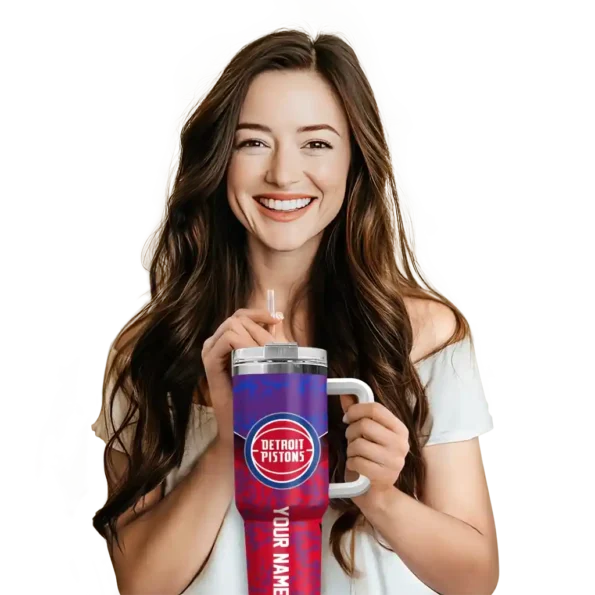 personalized detroit pistons chevron stripe red curved tumbler premium grade 1.webp