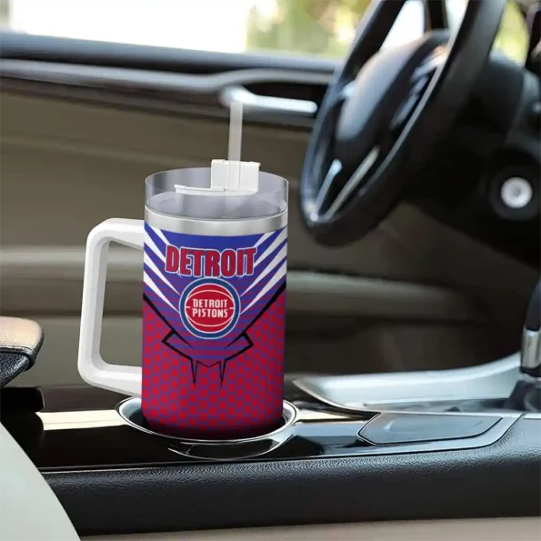 personalized detroit pistons hex texture red curved tumbler trendy 1.webp