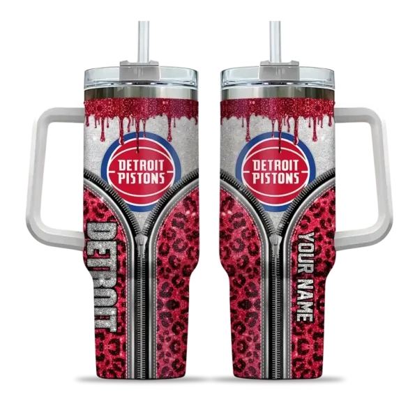 personalized detroit pistons leopard zipper red curved tumbler best selling 1.webp