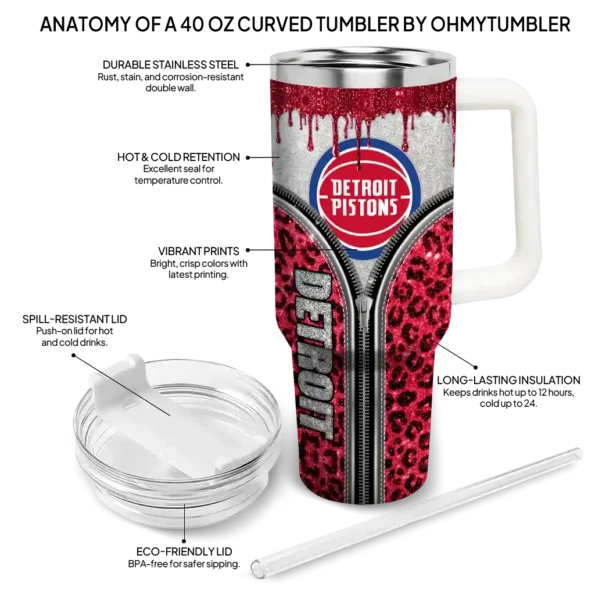 personalized detroit pistons leopard zipper red curved tumbler new arrival 1.webp