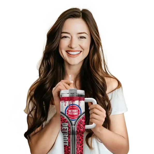 personalized detroit pistons leopard zipper red curved tumbler premium grade 1.webp