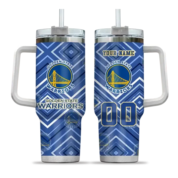 personalized golden state warriors bold diamonds blue curved tumbler best selling 1.webp