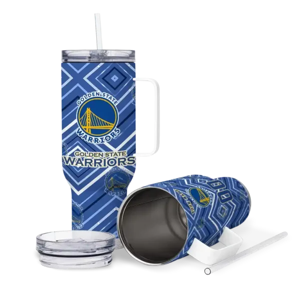 personalized golden state warriors bold diamonds blue curved tumbler high quality 1.webp