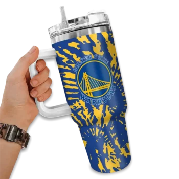 personalized golden state warriors burst swirl blue curved tumbler fashion forward 1.webp