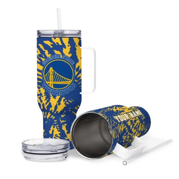 personalized golden state warriors burst swirl blue curved tumbler high quality 1.webp