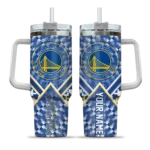 personalized golden state warriors chevron angle blue curved tumbler best selling 1.webp