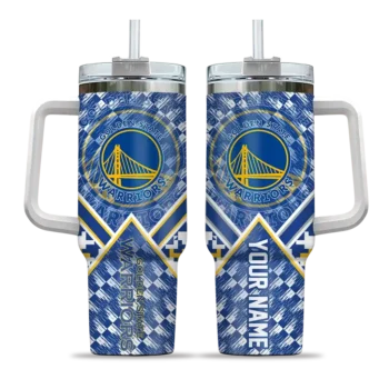 personalized golden state warriors chevron angle blue curved tumbler best selling 1.webp