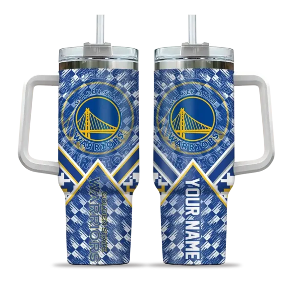 personalized golden state warriors chevron angle blue curved tumbler best selling 1.webp