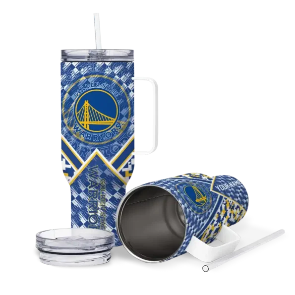 personalized golden state warriors chevron angle blue curved tumbler high quality 1.webp