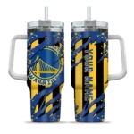 personalized golden state warriors claw cut blue black curved tumbler best selling 1.webp