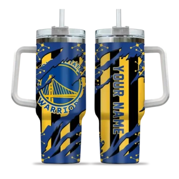personalized golden state warriors claw cut blue black curved tumbler best selling 1.webp