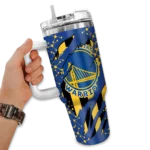 personalized golden state warriors claw cut blue black curved tumbler best selling 1.webp