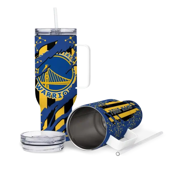 personalized golden state warriors claw cut blue black curved tumbler high quality 1.webp