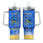 personalized golden state warriors geometric prism blue curved tumbler best selling 1.webp