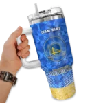 personalized golden state warriors geometric prism blue curved tumbler best selling 1.webp