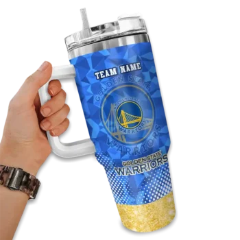personalized golden state warriors geometric prism blue curved tumbler fashion forward 1.webp