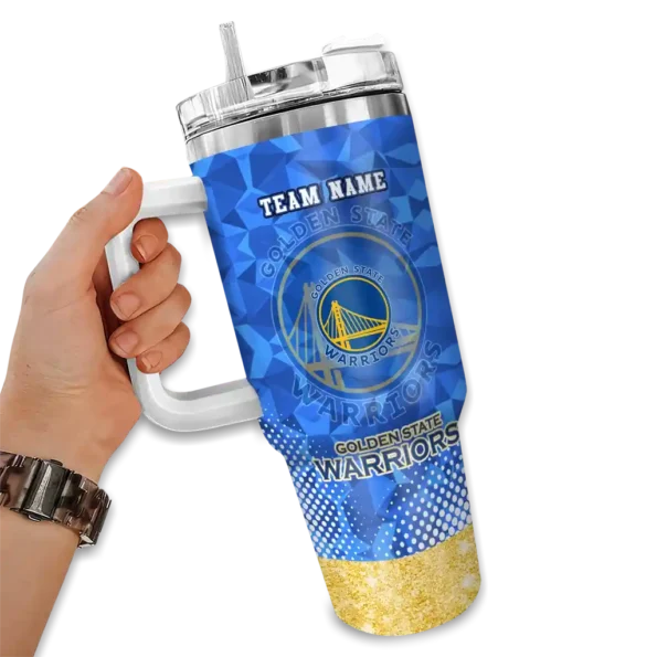 personalized golden state warriors geometric prism blue curved tumbler fashion forward 1.webp