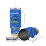 personalized golden state warriors geometric prism blue curved tumbler best selling 1.webp