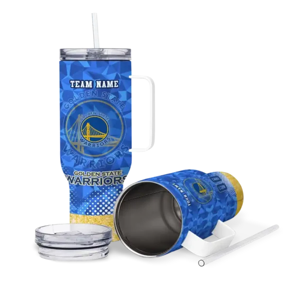 personalized golden state warriors geometric prism blue curved tumbler high quality 1.webp