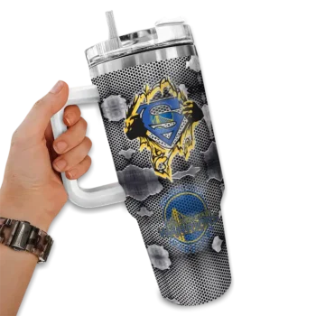 personalized golden state warriors superman shield blue gray curved tumbler fashion forward 1.webp