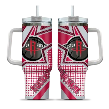 personalized houston rockets arrow burst red curved tumbler best selling 1.webp