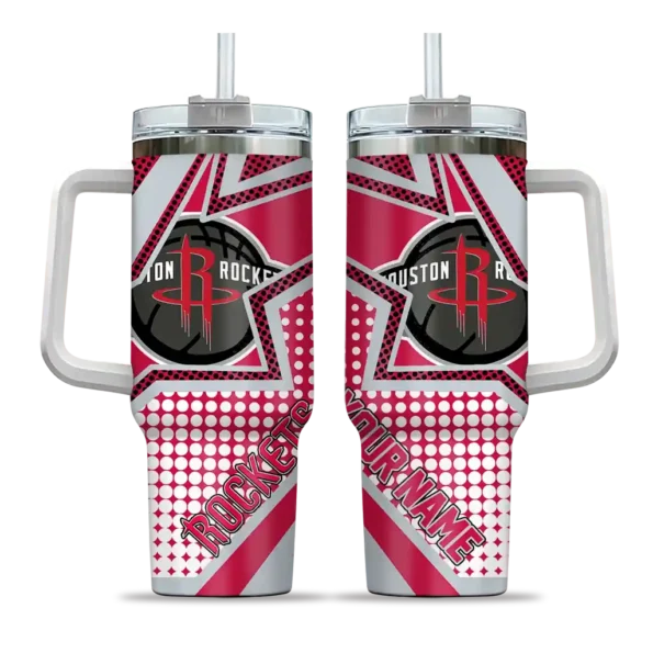 personalized houston rockets arrow burst red curved tumbler best selling 1.webp