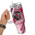 personalized houston rockets arrow burst red curved tumbler best selling 1.webp