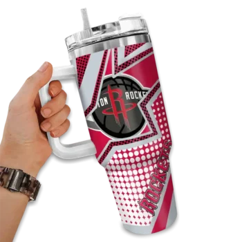 personalized houston rockets arrow burst red curved tumbler fashion forward 1.webp